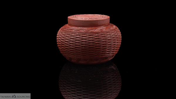 1980s Zisha Bamboo Basket-Style Tea Jar - Archived