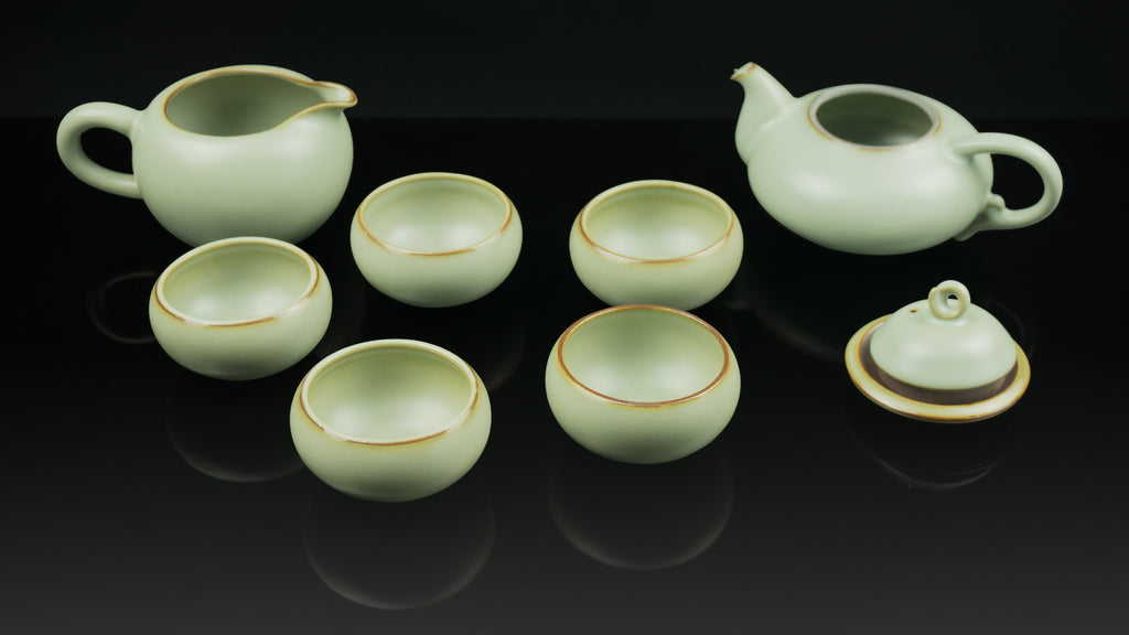 .Anta Pottery. Emerald "Deriving Nature" Luxurious Tea Set